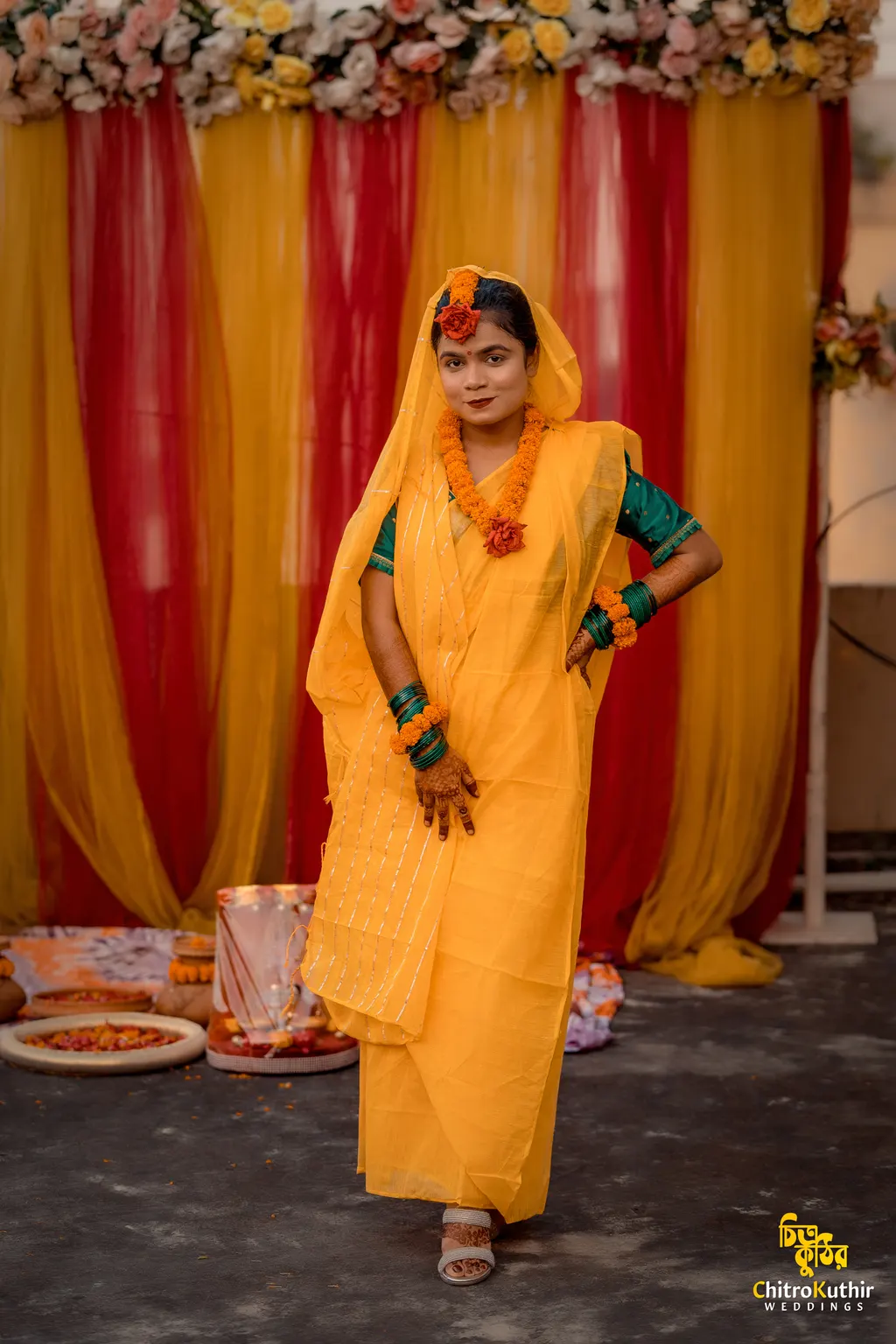 Holud (gaye holud) ceremony photography by ChitroKuthir Weddings, Bangladesh