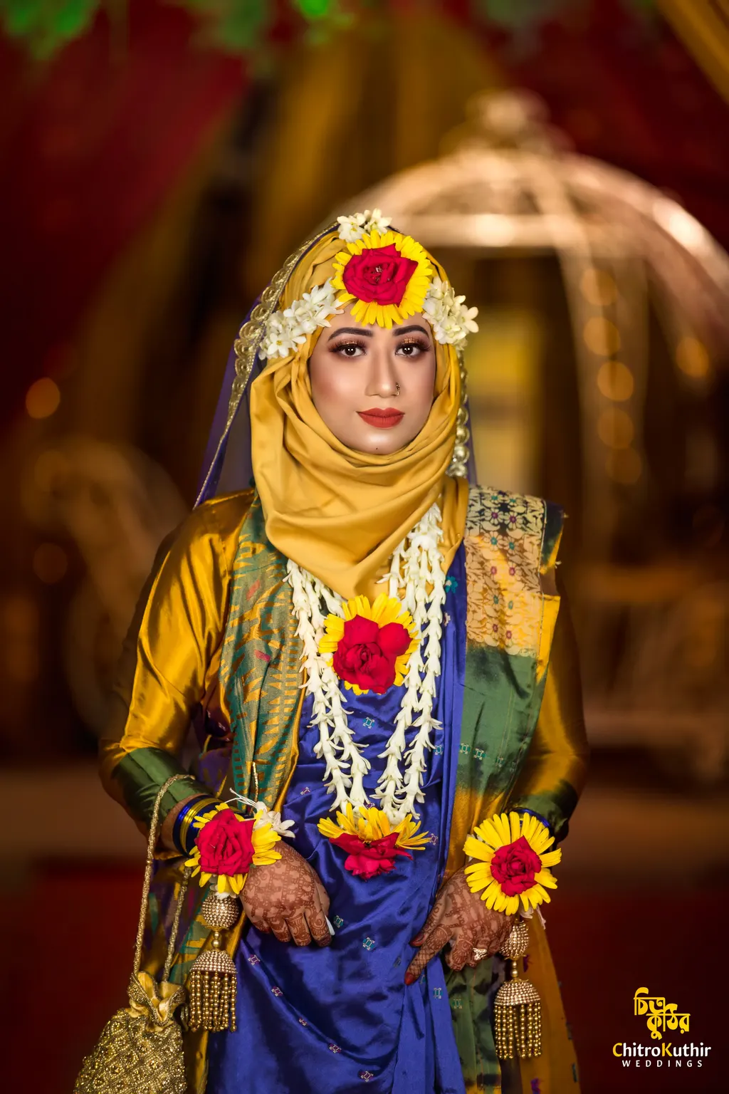 Holud (gaye holud) ceremony photography by ChitroKuthir Weddings, Bangladesh