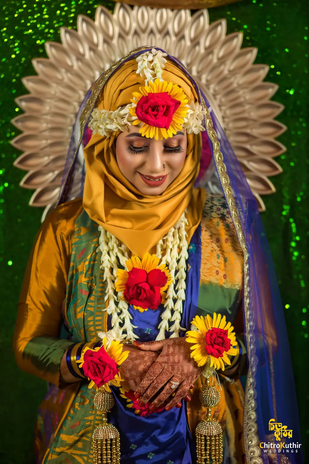 Holud (gaye holud) ceremony photography by ChitroKuthir Weddings, Bangladesh