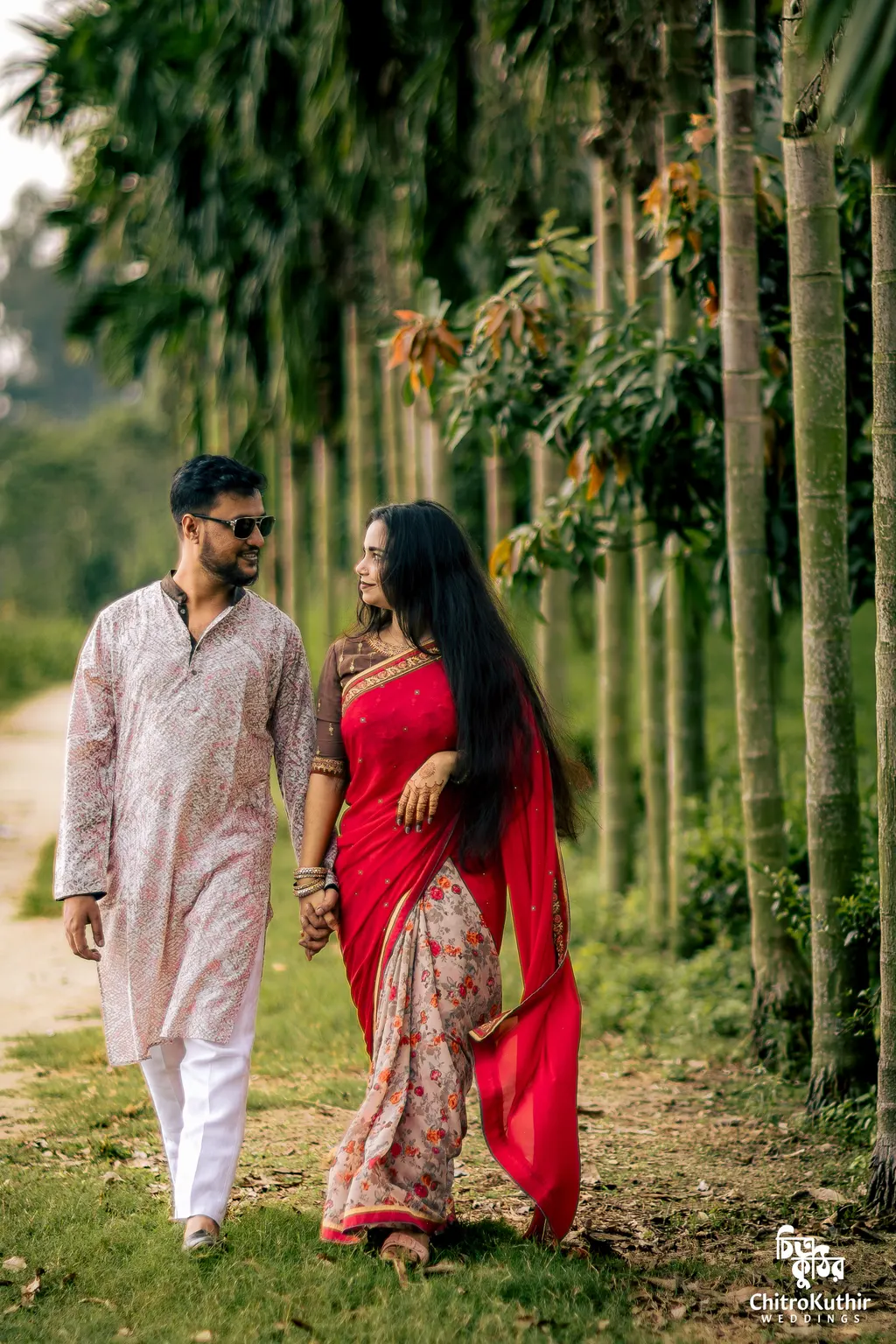 Outdoor pre-wedding photography by ChitroKuthir Weddings, Bangladesh