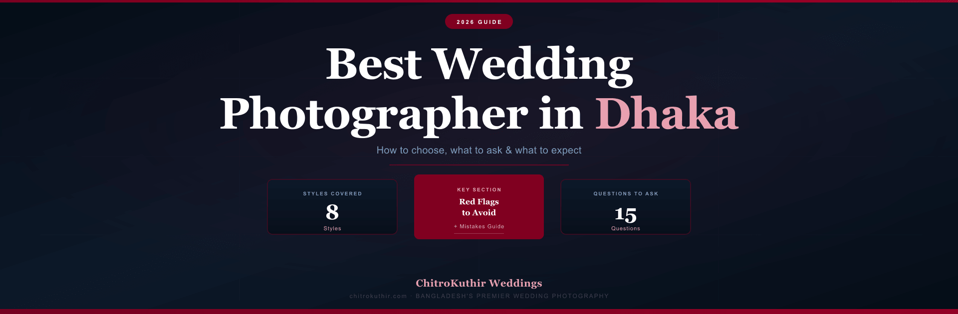 Best Wedding Photographer in Dhaka (2026 Guide)