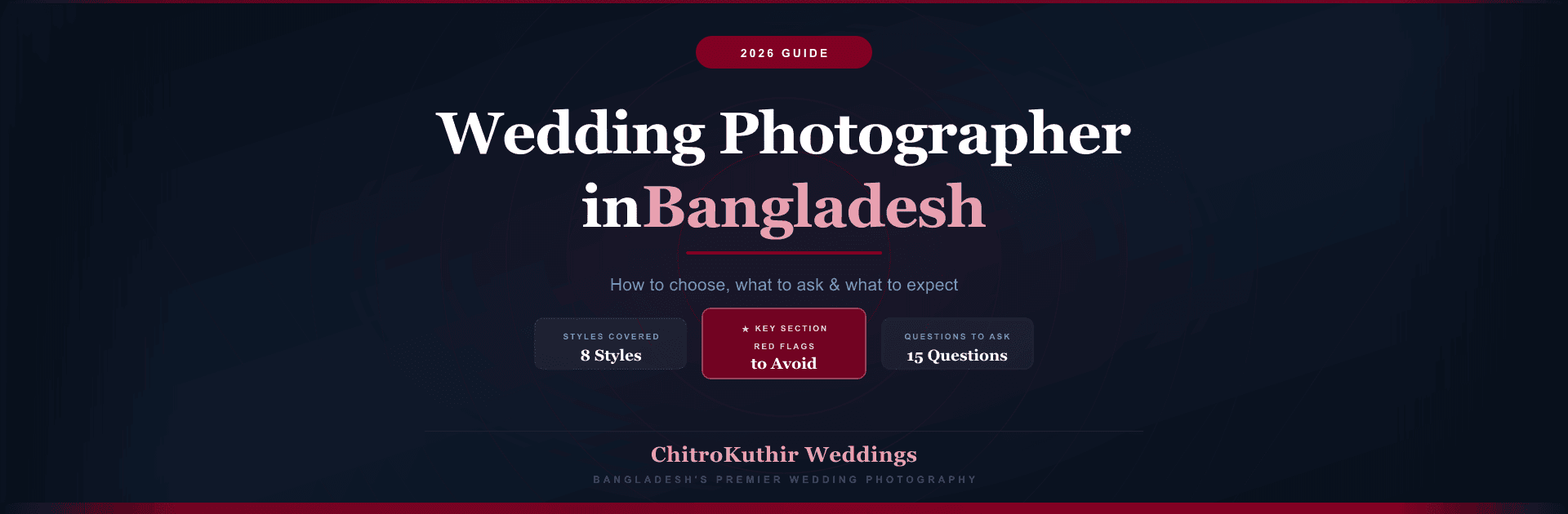 Wedding Photographer Bangladesh (2026 Guide)