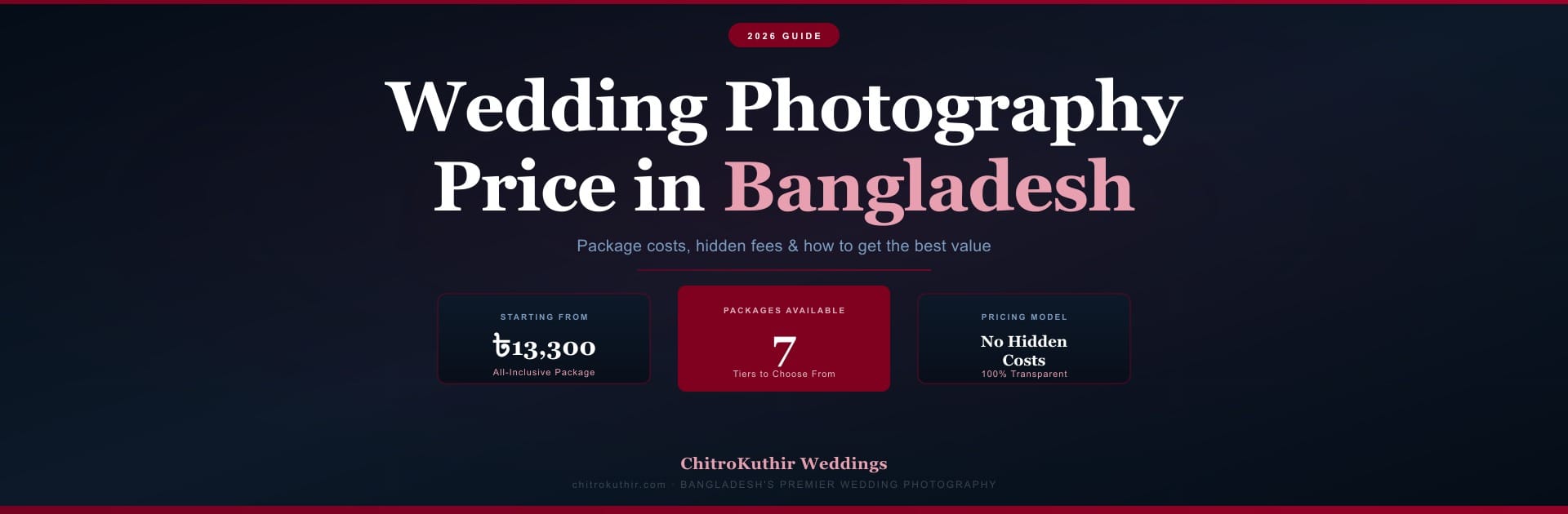 Wedding Photography Price Bangladesh (2026 Guide)
